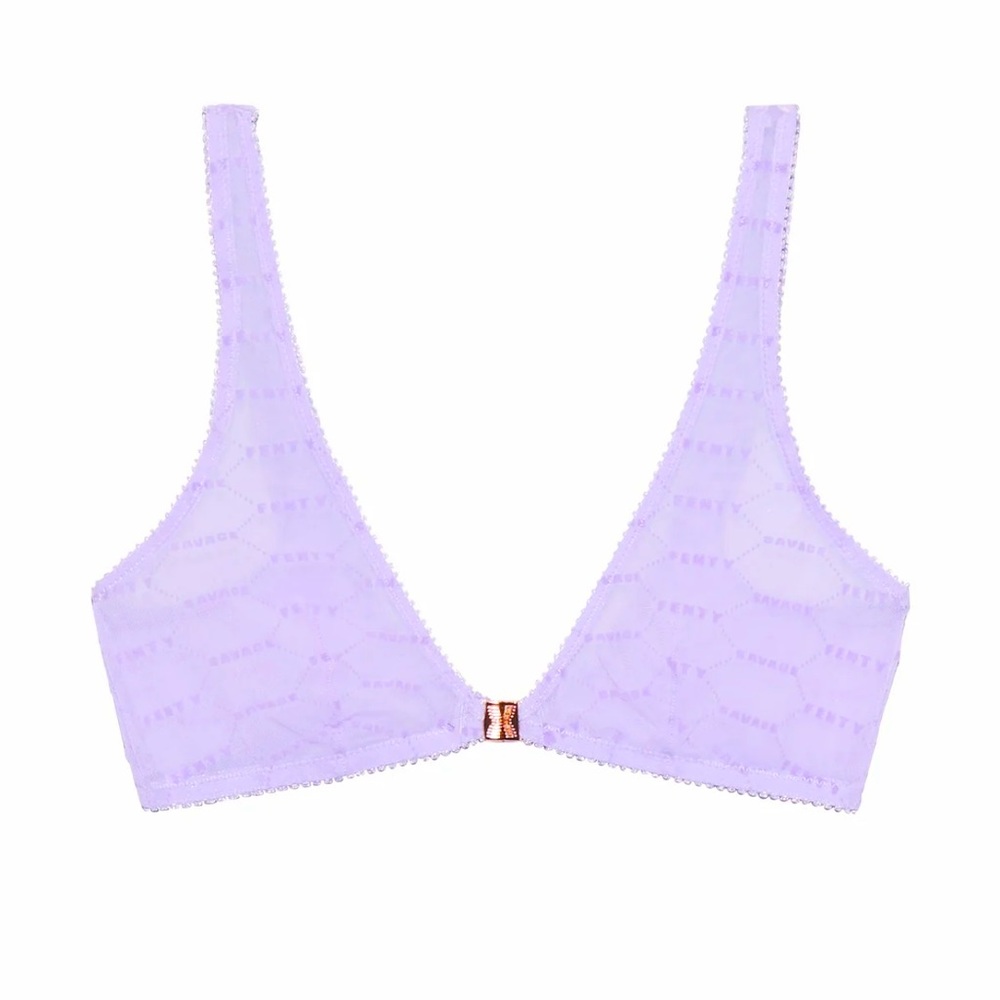 Flocked Logo Bralette (lavender)